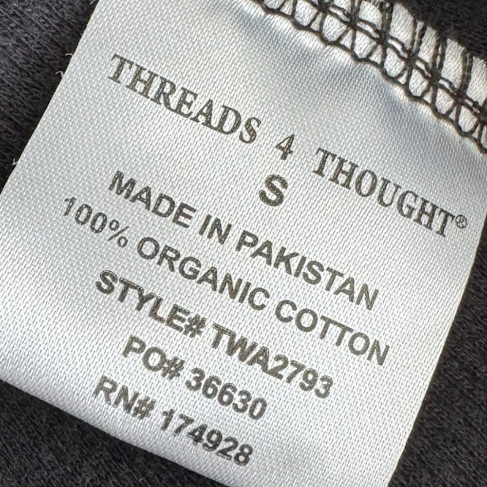 Threads 4 Thought Elissa Ribbed Knit Top Snap Shoulder Gray Long Sleeve S - Picture 10 of 11